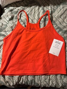 Fleo Bright Orange Switch Up Crop Tank - Women's Active Crop